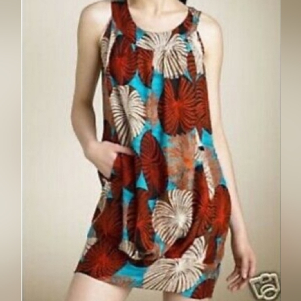 Diane vonFurstenberg 100% silk Tropical Design Dress, sz. 10 women's